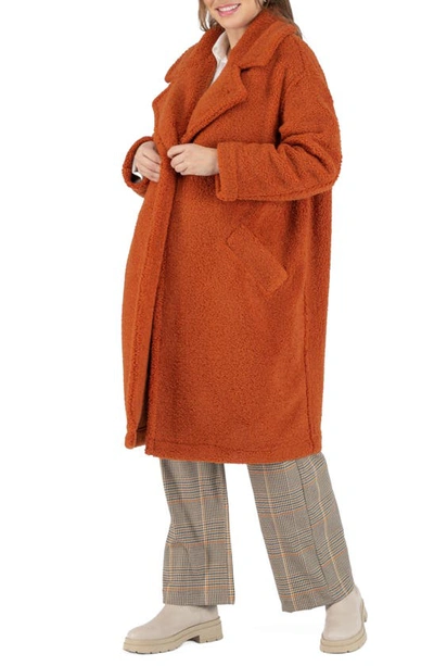Cache Coeur Leonie Fleece Maternity/nursing Coat In Copper