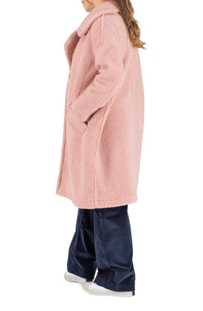 Cache Coeur Leonie Fleece Maternity/nursing Coat In Pink