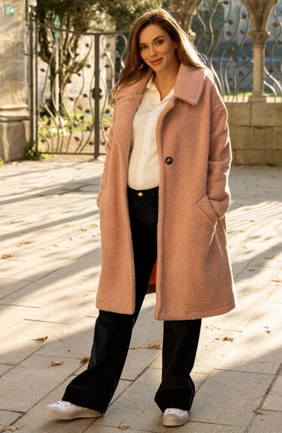 Cache Coeur Leonie Fleece Maternity/nursing Coat In Pink