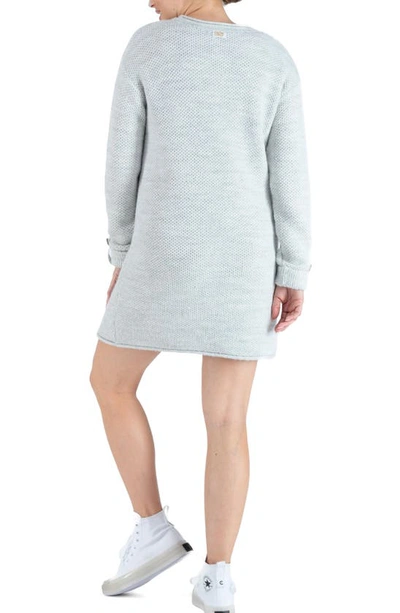 Shop Cache Coeur Honey Long Sleeve Maternity/nursing Sweater Dress In Grey