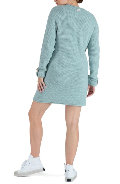 Shop Cache Coeur Honey Long Sleeve Maternity/nursing Sweater Dress In Sage