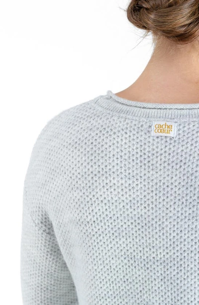 Cache Coeur Honey Long Sleeve Maternity/nursing Sweater Dress In Grey