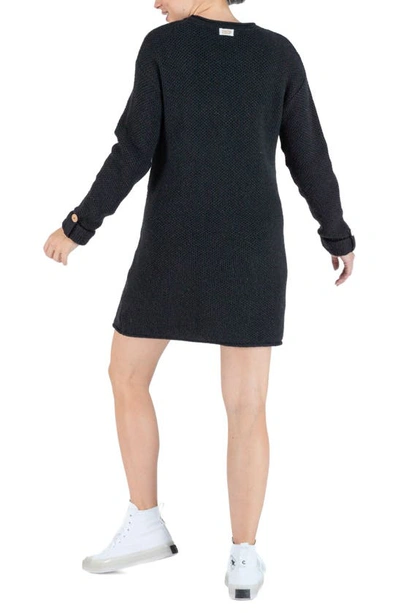 Shop Cache Coeur Honey Long Sleeve Maternity/nursing Sweater Dress In Black