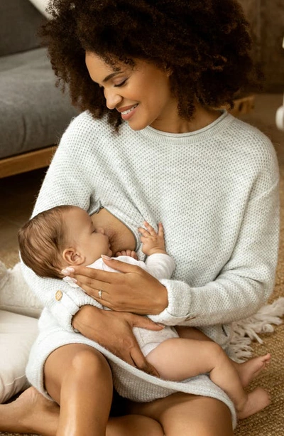 Cache Coeur Honey Long Sleeve Maternity/nursing Sweater Dress In Grey