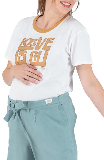 Shop Cache Coeur Loeve Is All Maternity Graphic Tee In Ivory