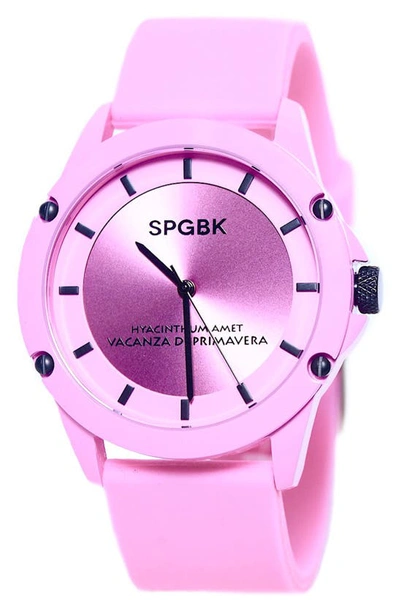 Shop Spgbk Watches Hillendale Silicone Strap Watch, 44mm In Pink
