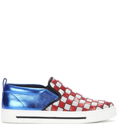 Shop Marc Jacobs Embellished Slip-on Sneakers In Red
