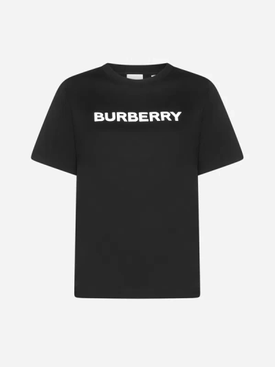 Shop Burberry Margot Logo Cotton T-shirt In Black