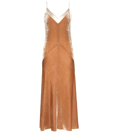 Hillier Bartley Velvet Slip Dress In Beige