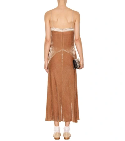 Shop Hillier Bartley Velvet Slip Dress In Beige