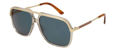 Shop Gucci Gg0200s 004 Navigator Sunglasses In Blue
