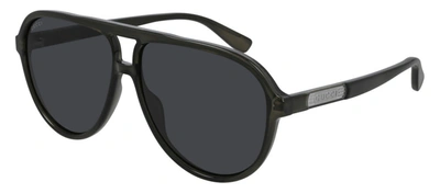 Shop Gucci Gg0935s 006 Aviator Sunglasses In Grey
