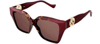 Shop Gucci Gg1023s 009 Square Sunglasses In Brown