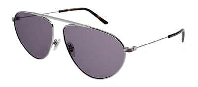Shop Gucci Gg1051s 001 Aviator Sunglasses In Violet