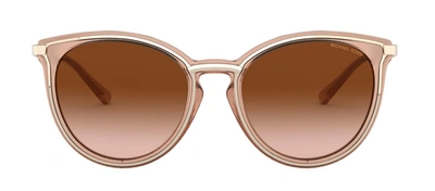 Shop Michael Kors Mk 1077 101413 Round Sunglasses In Brown