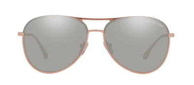Shop Michael Kors Mk 1089 11086g Aviator Sunglasses In Silver