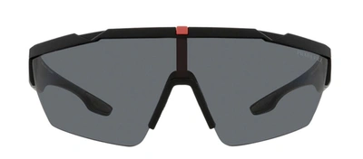 Shop Prada Ps 03xs Dg05z1 Shield Sunglasses In Grey