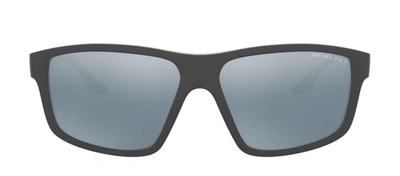 Shop Prada Ps 02xs Ufk07h Square Polarized Sunglasses In Grey