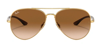 Shop Ray Ban Rb3675 001/51 Aviator Sunglasses In Brown