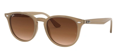 Shop Ray Ban Rb4259f 616613 Round Sunglasses In Brown