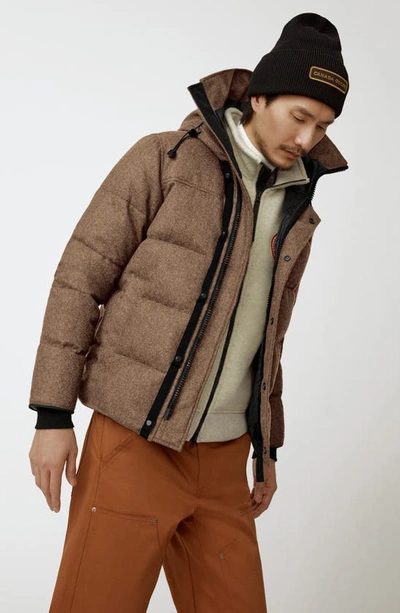 Canada Goose Macmillan Wool-blend Down Short Parka In Quicksand Melange