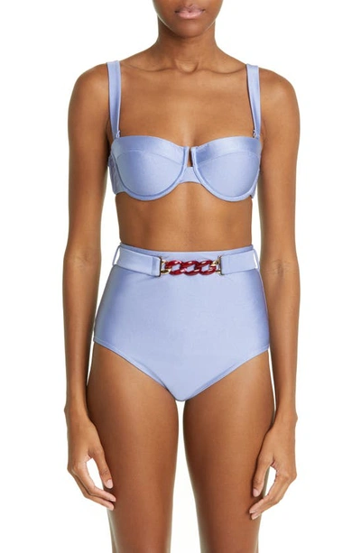 Shop Zimmermann Cira Baconette Bikini Top In Cornflower