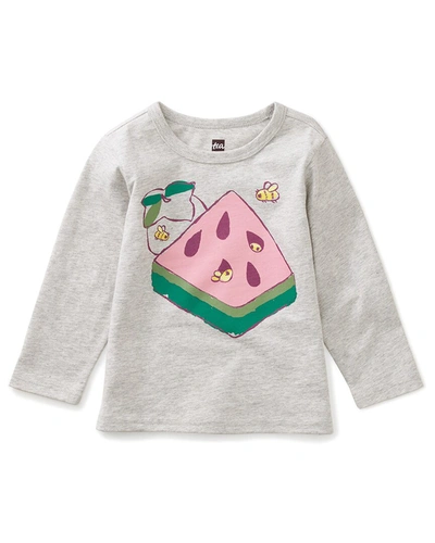 Shop Tea Collection Cube Melon Baby Graphic T-shirt In Grey