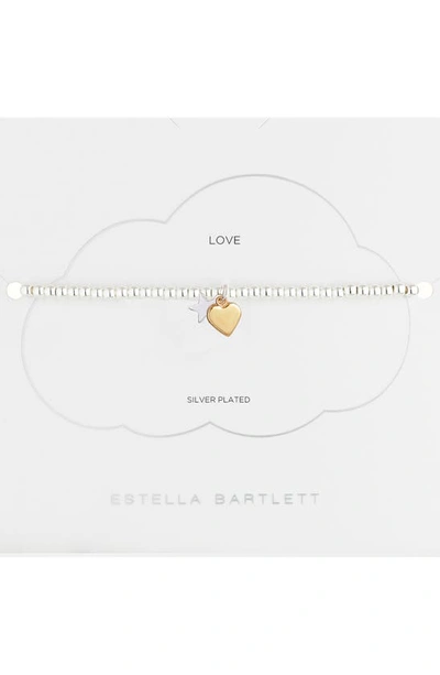 Shop Estella Bartlett Sienna Heart & Moon Charm Bracelet In Gold And Silver