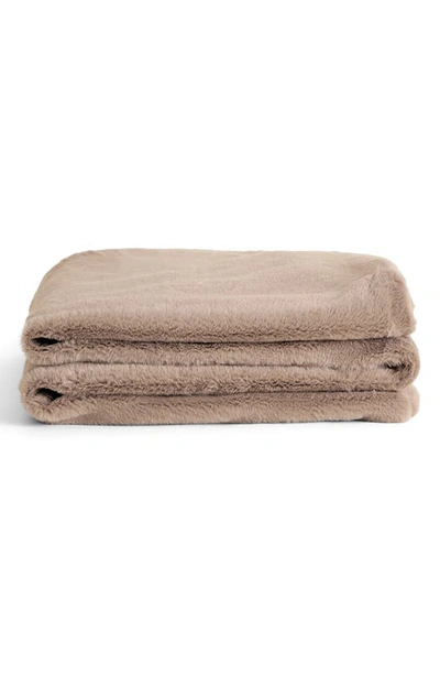 Shop Unhide Lil' Marsh Small Plush Blanket In Mocha Shar-pei