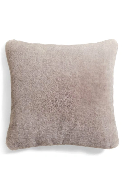 Shop Unhide Squish Faux Fur Accent Pillow In Silver Wolf