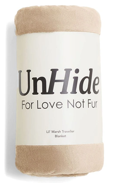 Shop Unhide Lil' Marsh Traveller Plush Blanket In Beige Bear