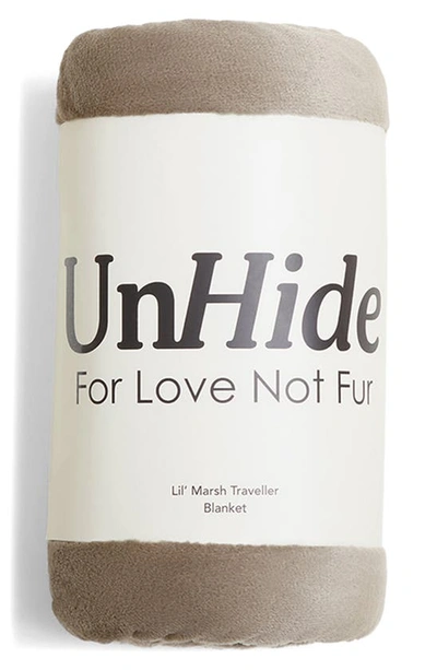 Unhide Lil Marsh Traveller Faux Fur Blanket In Taupe Ducky