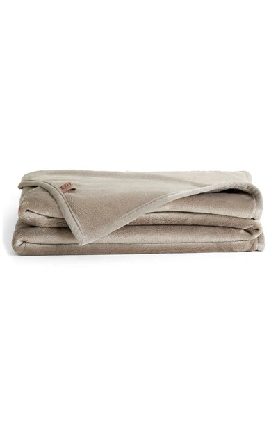 Unhide Lil Marsh Traveller Faux Fur Blanket In Taupe Ducky
