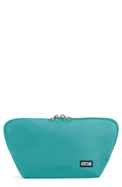 Shop Kusshi Signature Makeup Bag In Sea Green/ Bright Orange