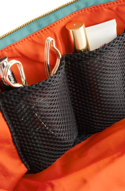 Kusshi Signature Makeup Bag In Sea Green/ Bright Orange