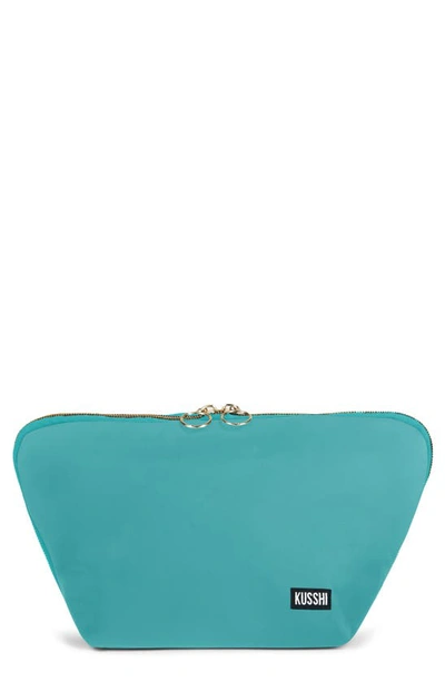 Kusshi Vacationer Makeup Bag In Sea Green/ Bright Orange
