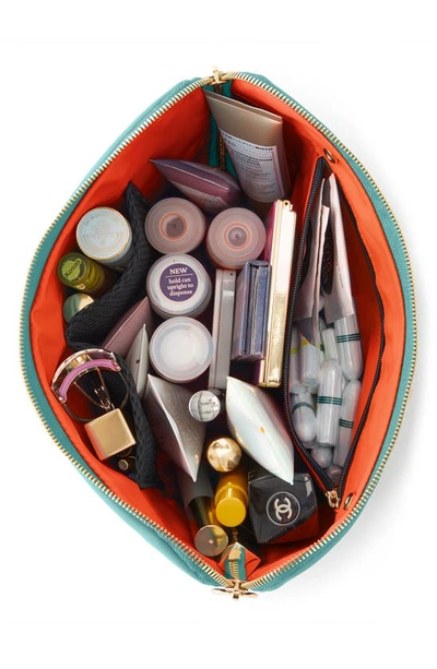 Kusshi Vacationer Makeup Bag In Sea Green/ Bright Orange