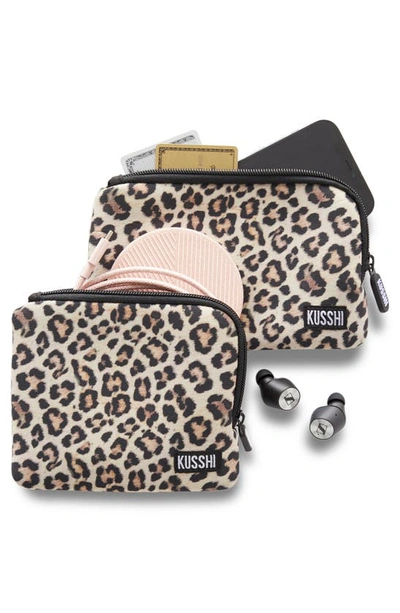 Kusshi On The Go Pouch Set In Leopard