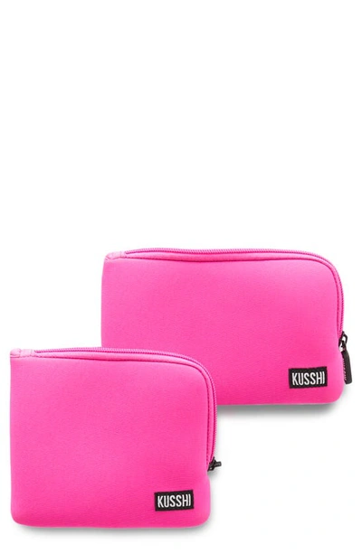 Shop Kusshi On The Go Pouch Set In Pink