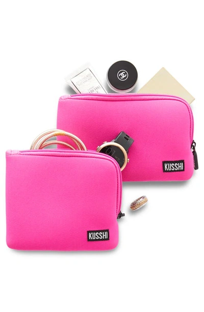 Kusshi On The Go Pouch Set In Pink