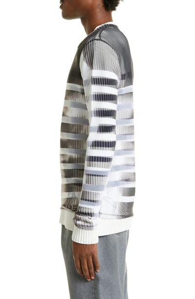 Shop Y/project X Jean Paul Gaultier Body Morph Stripe Trompe L'oeil Sweater In White / Black