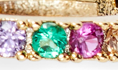 Shop Estella Bartlett Multicolor Crystal Pavé Huggie Hoop Earrings In Gold