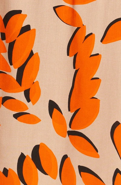 Shop Jacquemus La Chemise Melo Print Bowling Shirt In Print Orange Leaves 7an