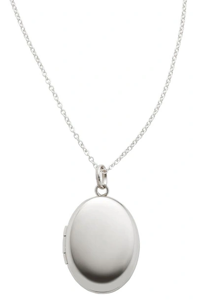 Shop Made By Mary Oval Locket Pendant Necklace In Silver