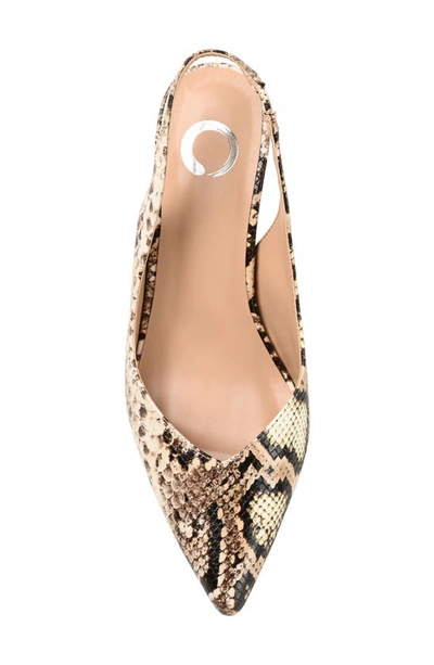 Journee Collection Mikoa Snake Embossed Slingback Pump In Tan