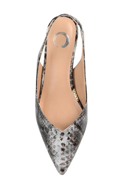 Journee Collection Mikoa Snake Embossed Slingback Pump In Grey