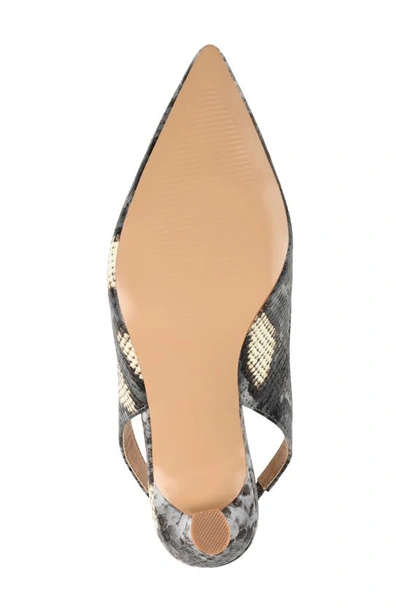 Journee Collection Mikoa Snake Embossed Slingback Pump In Grey