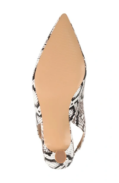 Journee Collection Mikoa Snake Embossed Slingback Pump In Ivory