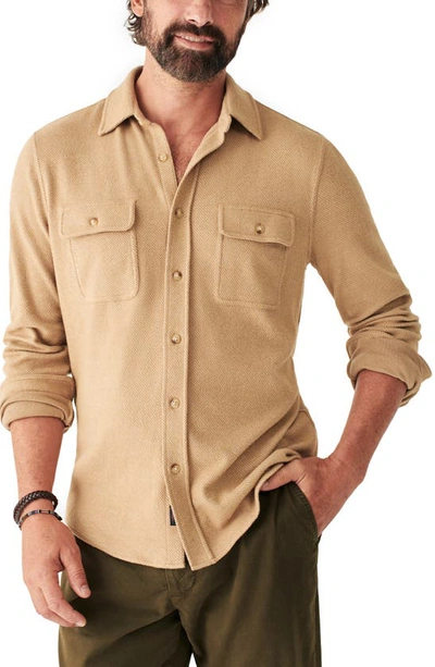 Shop Faherty Legend Button-up Shirt In Wheat Twill