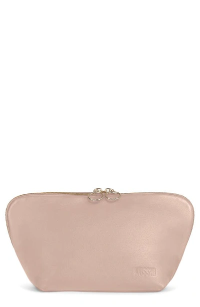 Kusshi Signature Leather Makeup Bag In Blush Pink